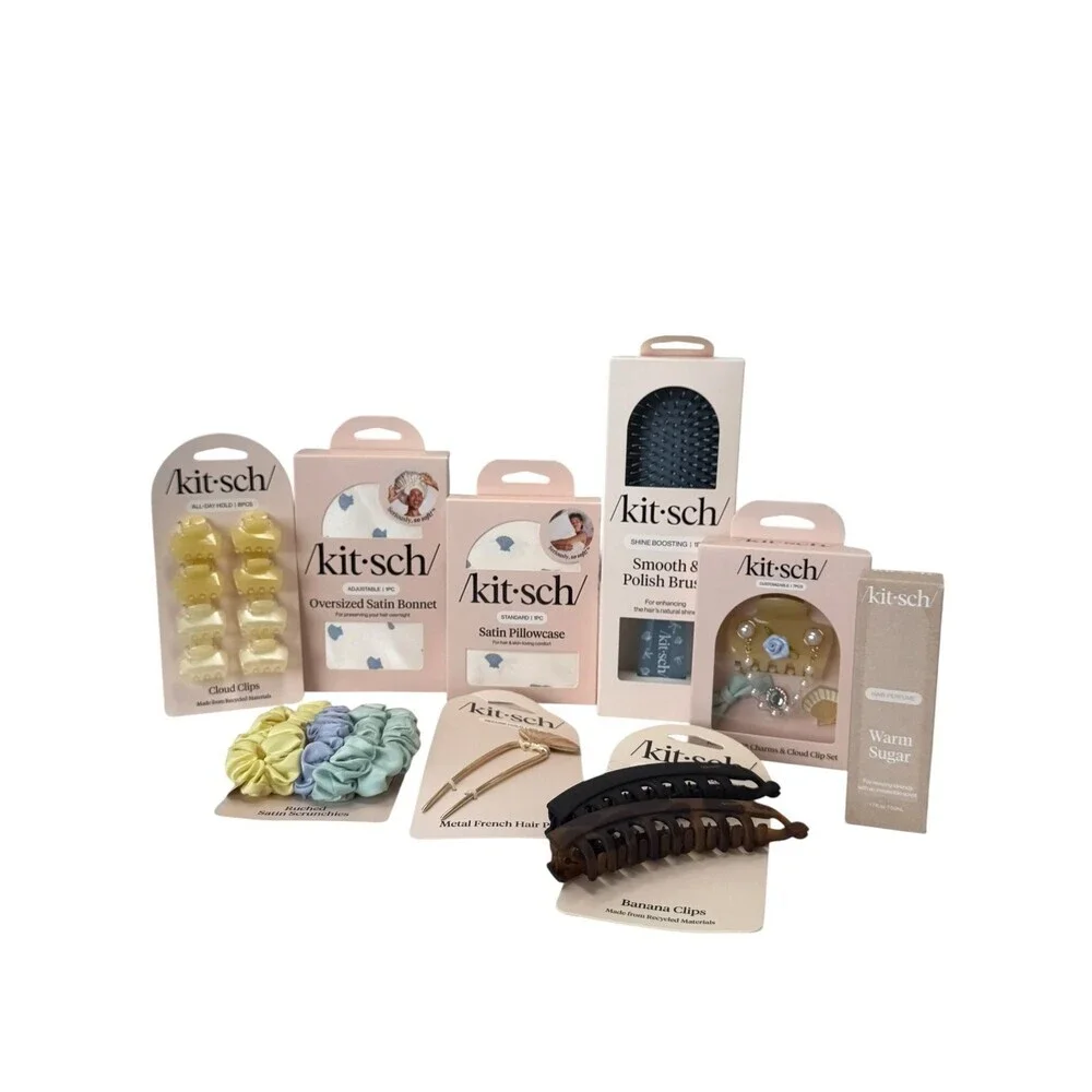Lot of 21 Kitsch Hair Care Products Clips Satin pillowcase & More  All New NWT